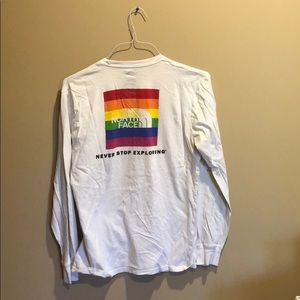 The North Face rainbow long sleeve shirt